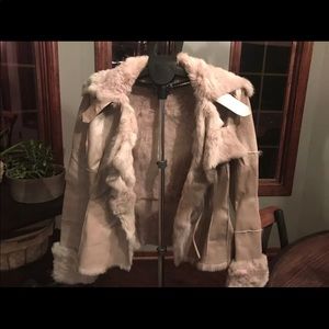 Leather fur jacket (rabbit)